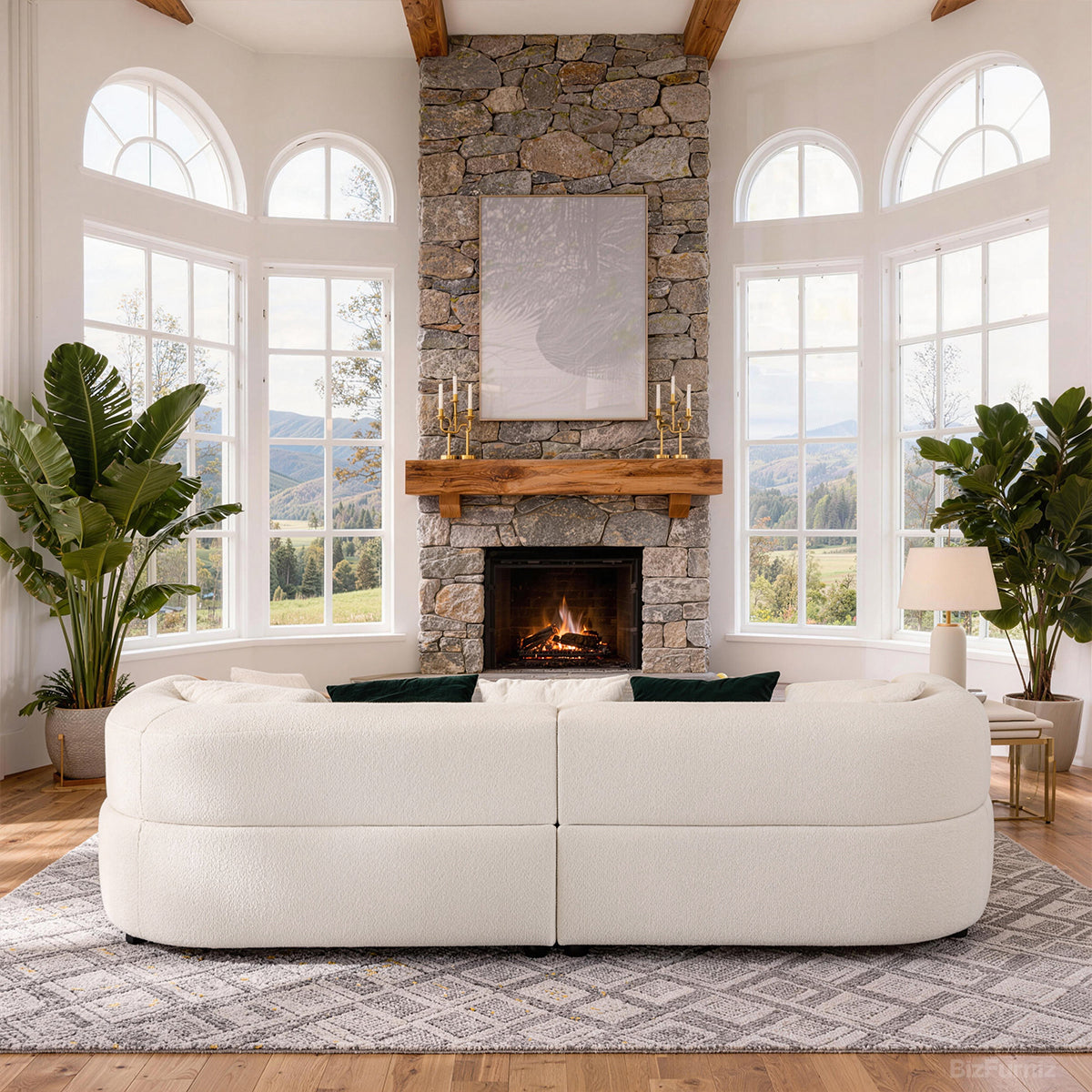 104" Curve Sofa, side profile