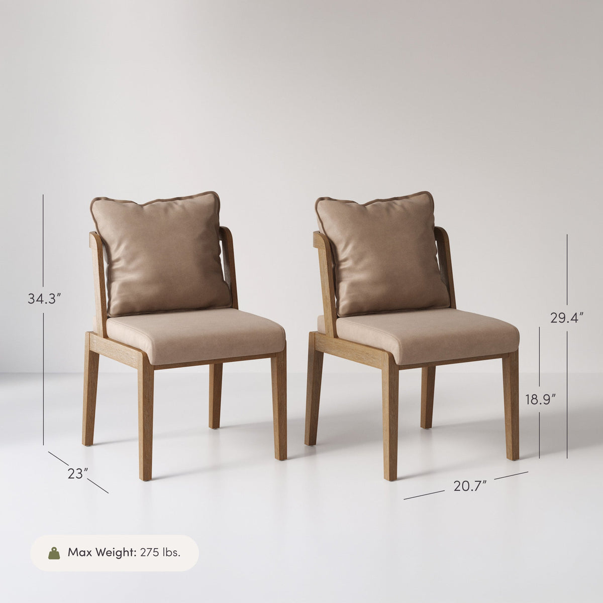 Modern Wood Faux Leather Dining Chair (Set of 6)