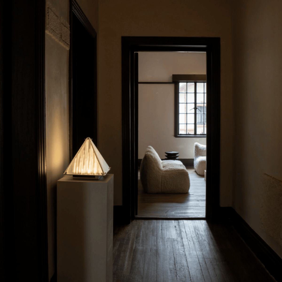Pyramid Glass Table Lamp