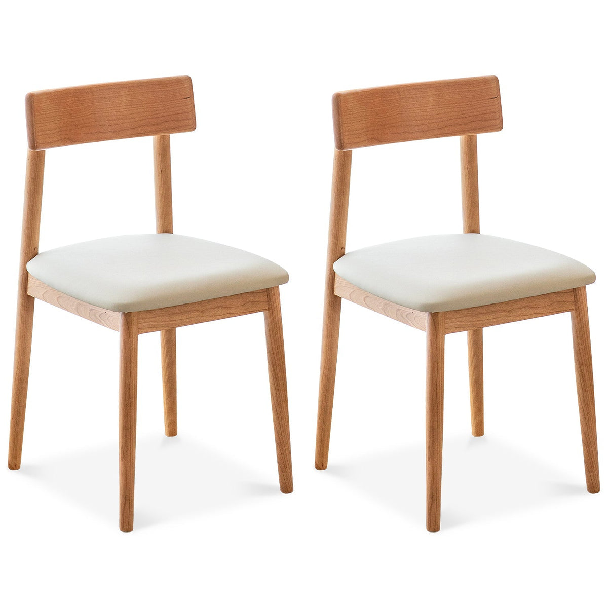 Scandinavian Cherry Wood Mixed Weave Fabric Dining Chair GREEN