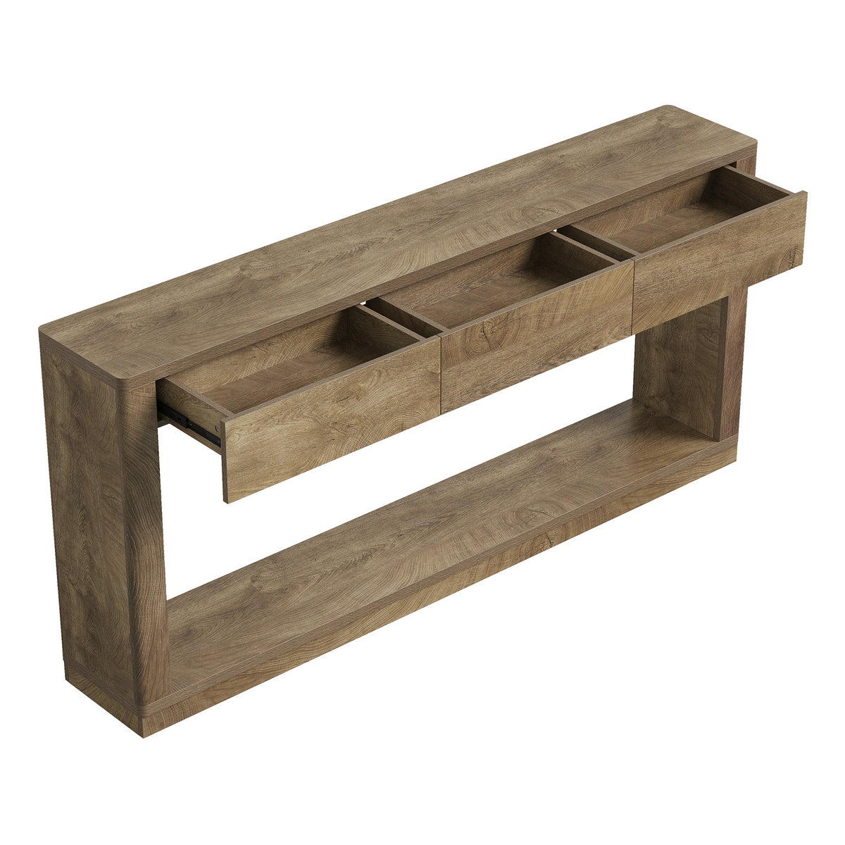 70.9" Console Table with 3-Drawer, angled three quarter view
