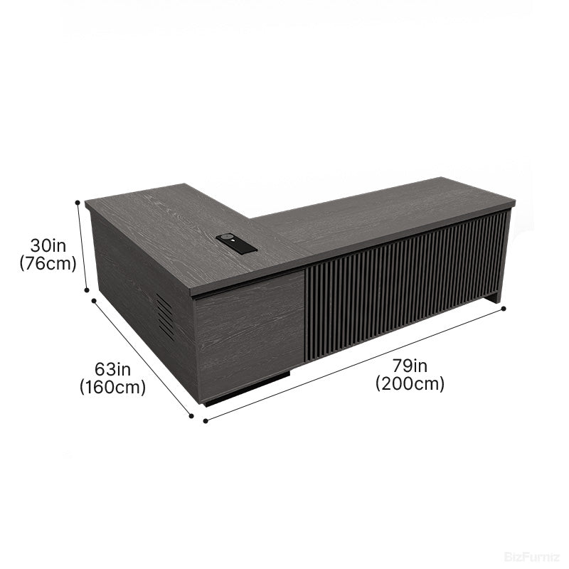 79" L L-shaped Executive Desk, top down view