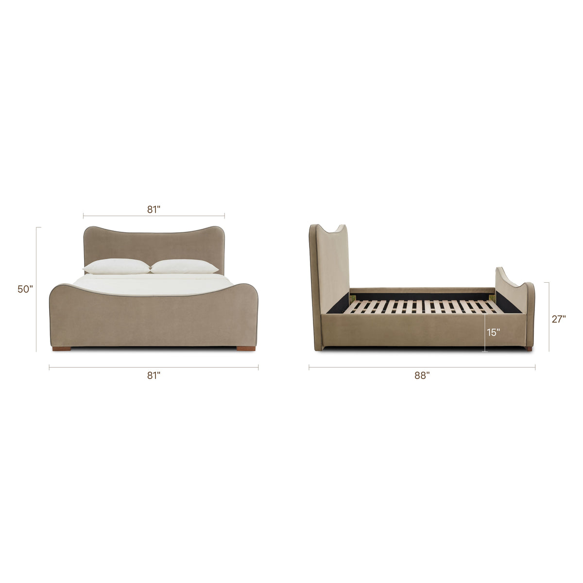 Adela Larch Bed, Serene Sand, Queen
