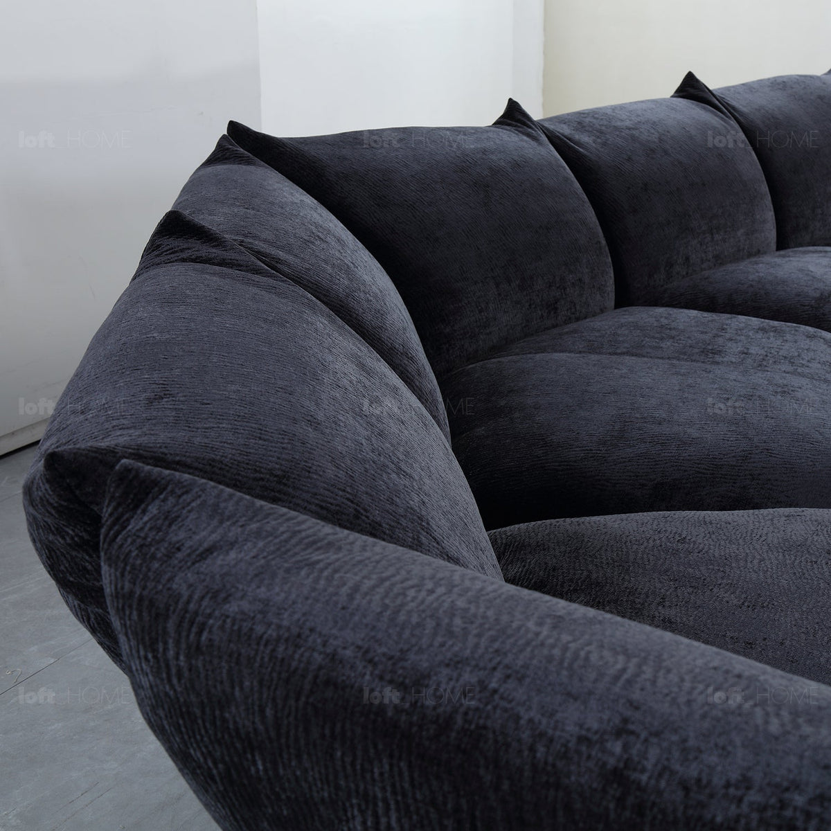 Modern Velvet Fabric L Shape Sectional Sofa FLOWER 4+L