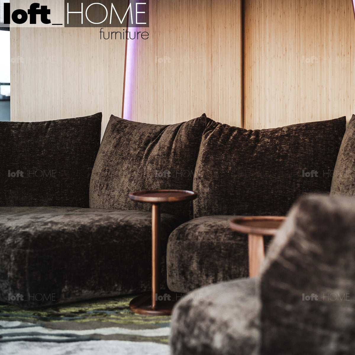 Modern Velvet Fabric L Shape Sectional Sofa FLOWER 4+L