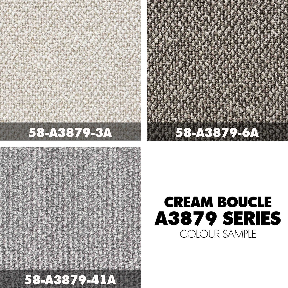 Cream Boucle Fabric 1 Seater Sofa CURLY