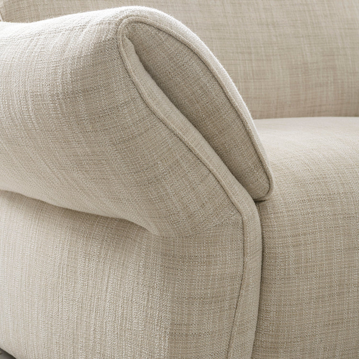 Cream Mixed Weave Fabric Modular Corner 1 Seater Sofa LUNAR
