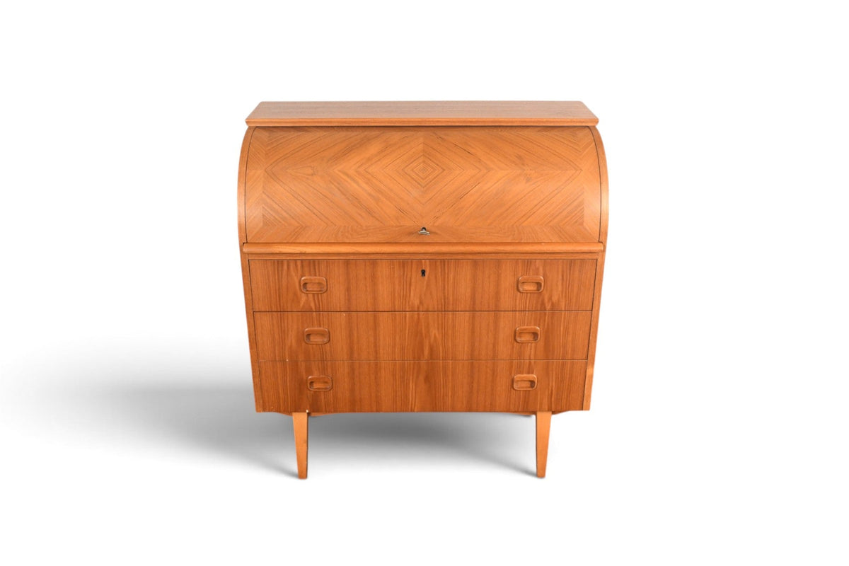 EGON ÖSTERGAARD CURVED TOP SECRETARY DESK IN TEAK