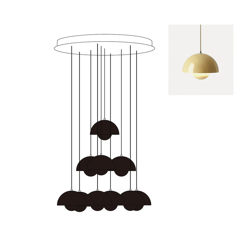 Duo Dome Ten-Light Chandelier