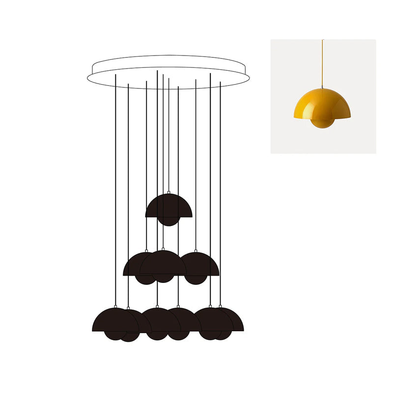 Duo Dome Ten-Light Chandelier