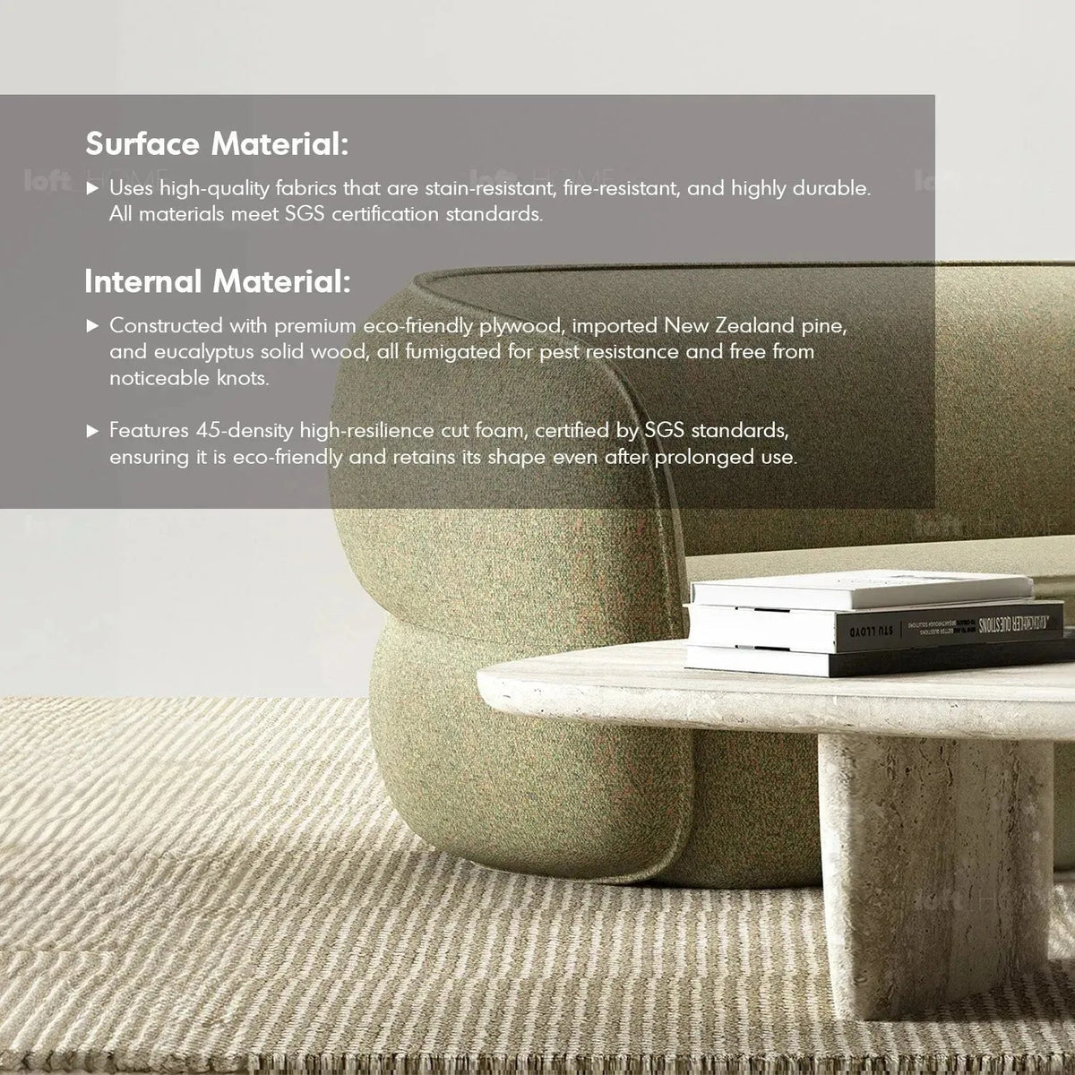 Minimalist Fabric 1 Seater Sofa POD