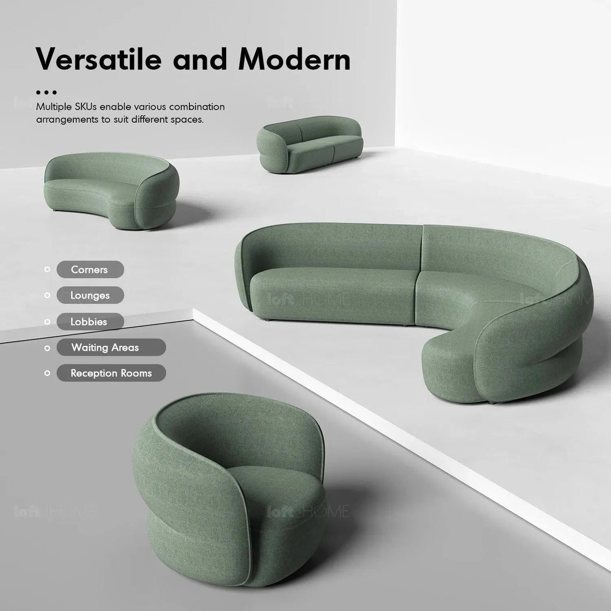 Minimalist Fabric 1 Seater Sofa POD