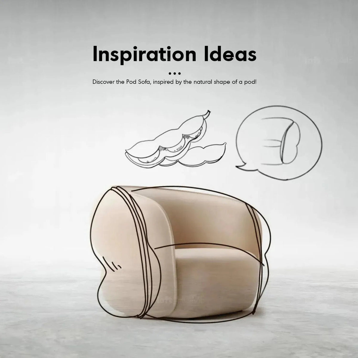 Minimalist Fabric 1 Seater Sofa POD