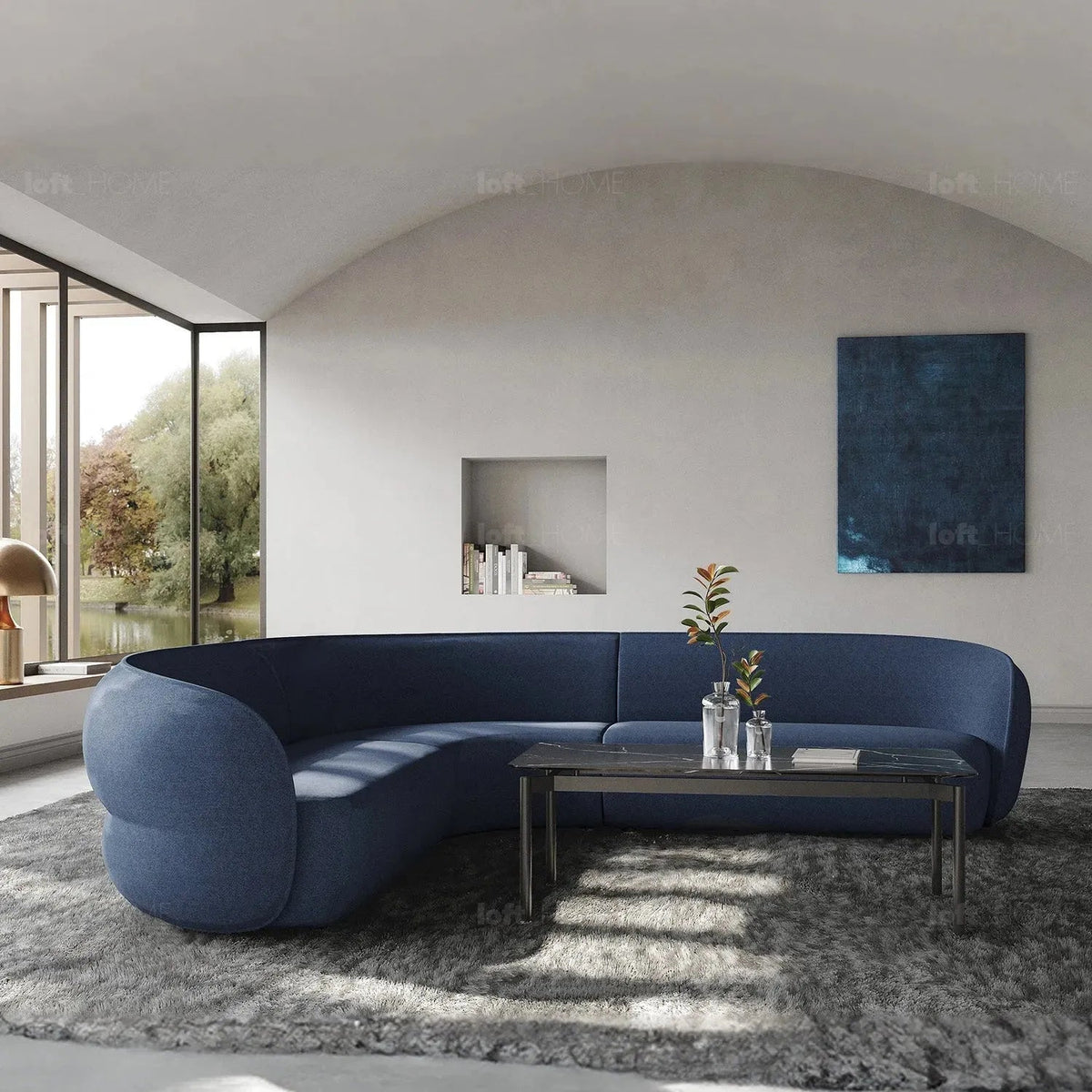 Minimalist Fabric Straight 3 Seater Sofa POD