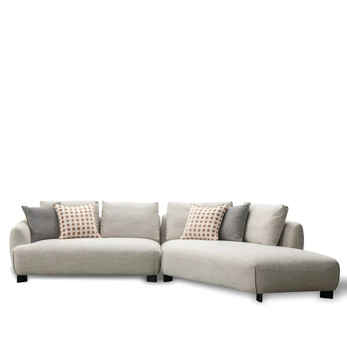 Modern Mixed Weave Fabric L Shape Sectional Sofa REFUGE 3+L