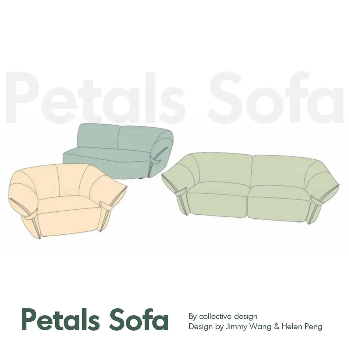 Modern Mixed Weave Fabric Modular Corner 1 Seater Sofa PETALS