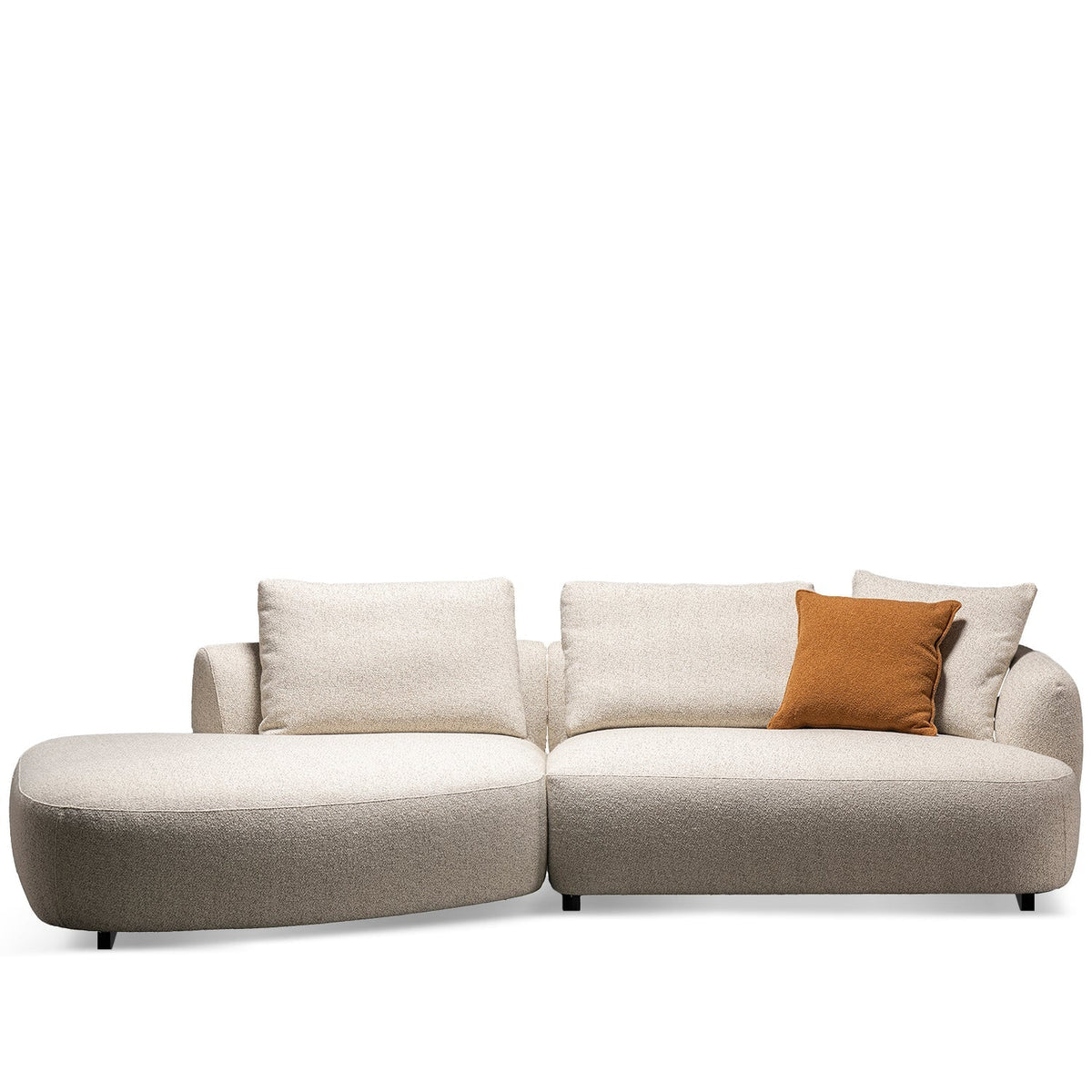 Cream Boucle Fabric Modular L Shape Sectional Sofa SERENE 2+L