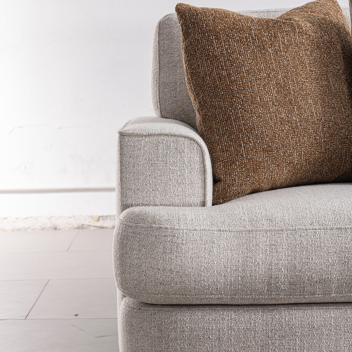 Modern Mixed Weave Fabric Chaise 2 Seater Sofa LUCENT
