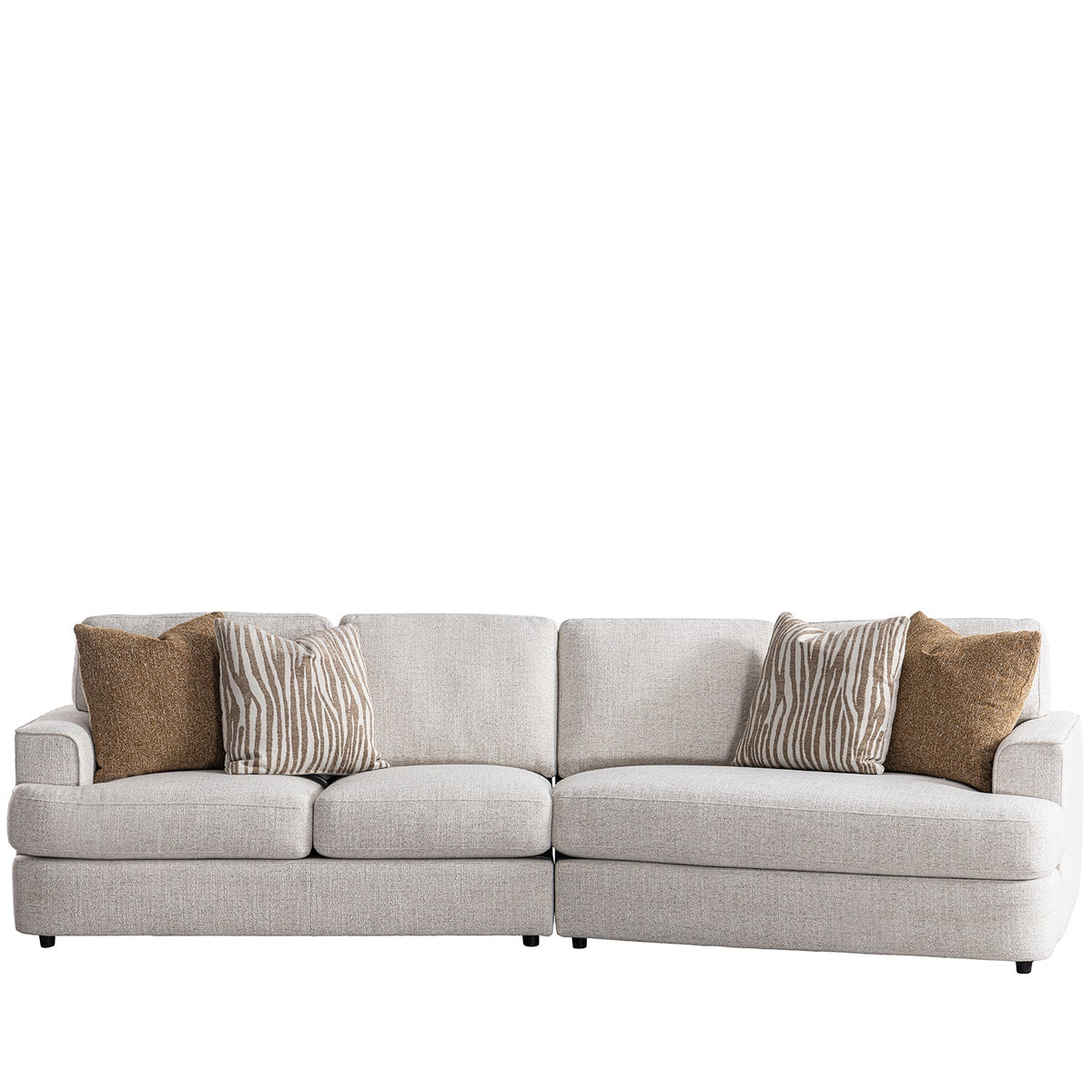 Modern Mixed Weave Fabric Modular L Shape Sectional Sofa 3+L LUCENT
