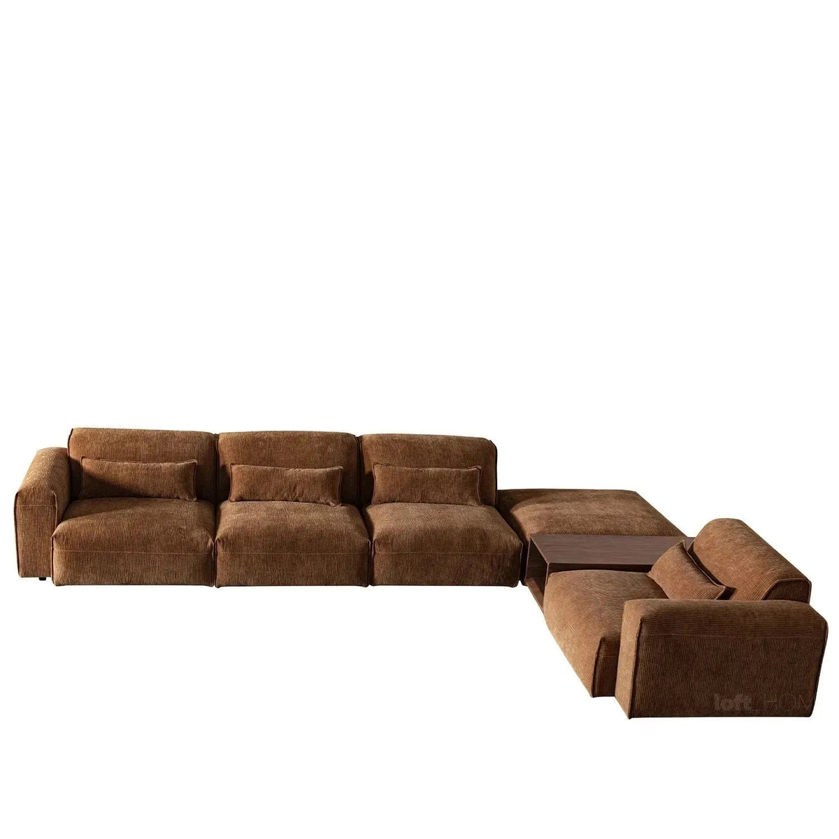 Modern Corduroy Velvet Fabric Modular Armless 1 Seater Sofa OPERA