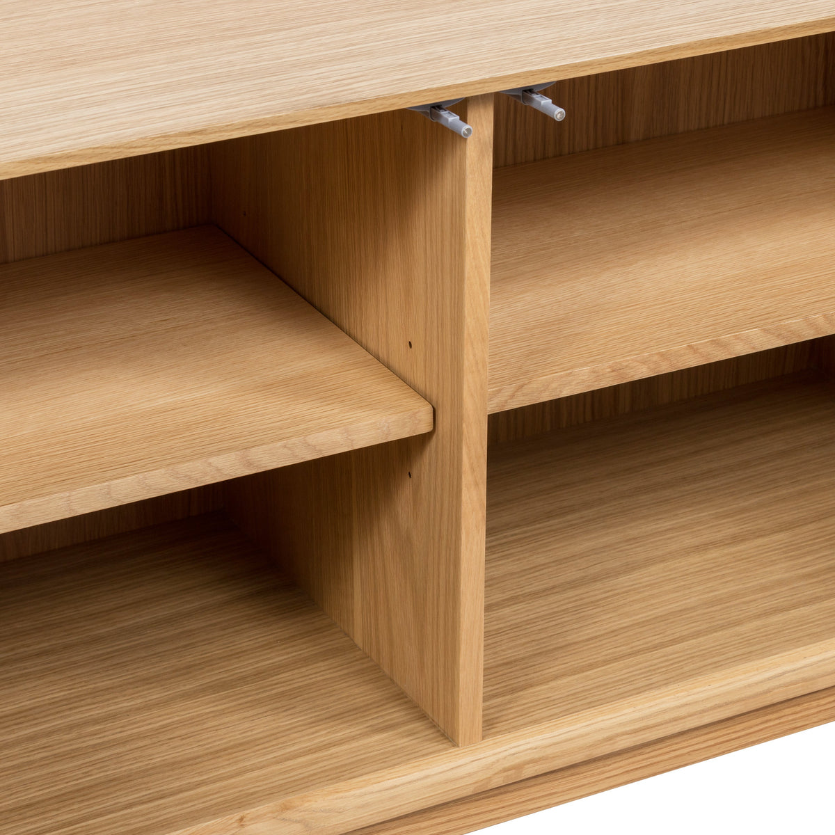 Abbie 71" Oak Sideboard, styled view with decor