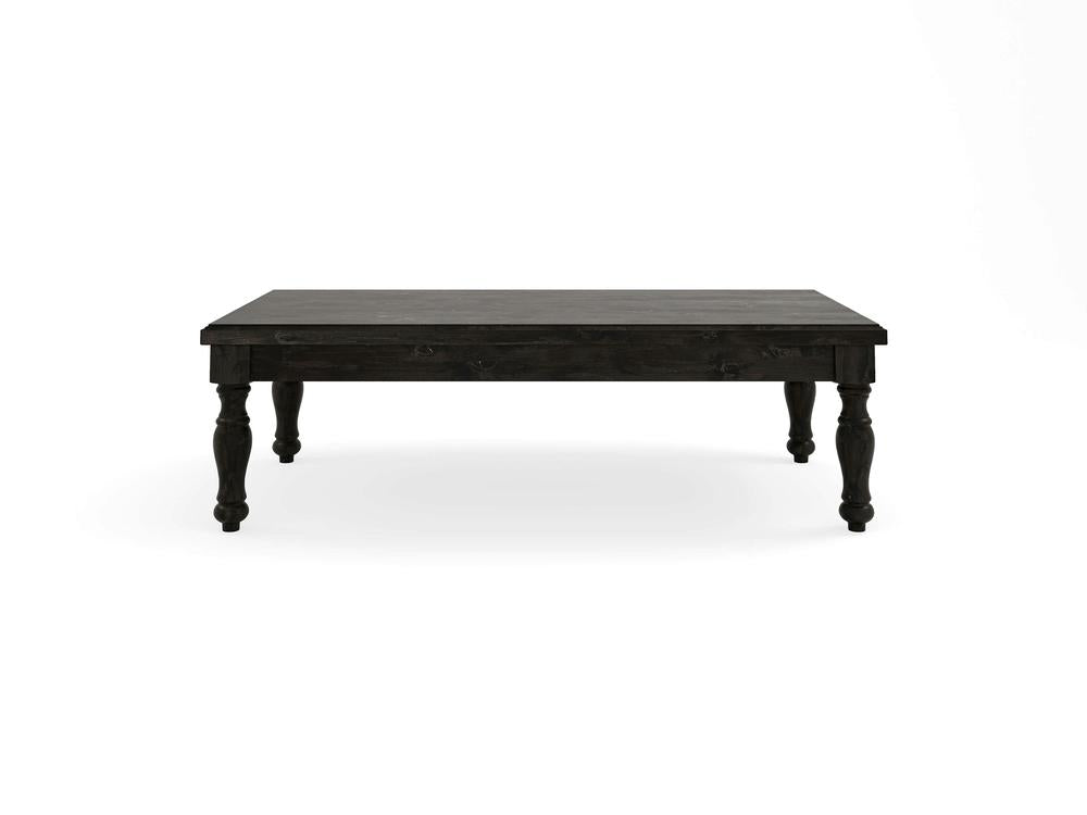 Abigail Coffee Table, Charred Ember on Alder, full tabletop view