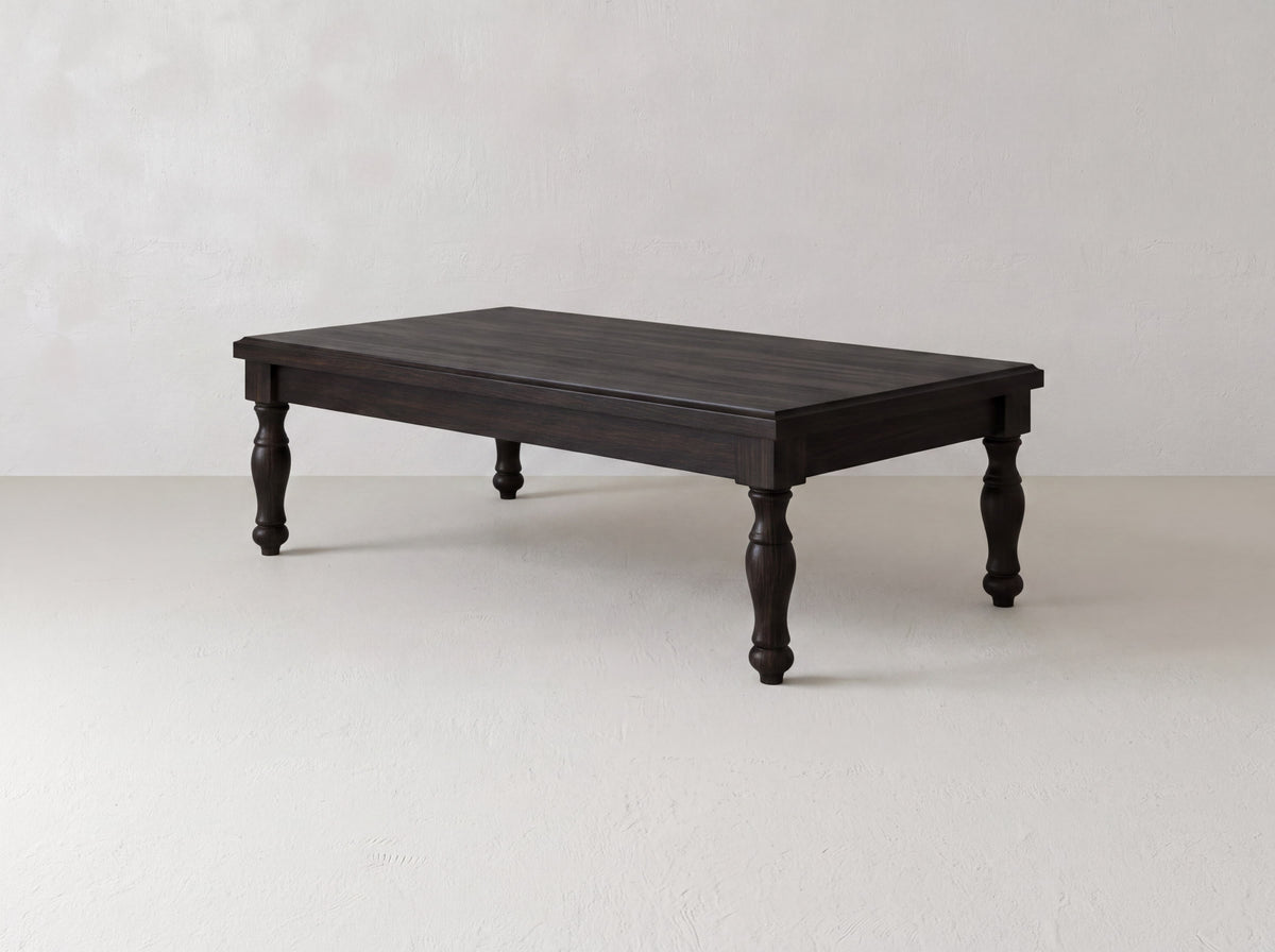 Abigail Coffee Table, Espresso on Oak, full tabletop view