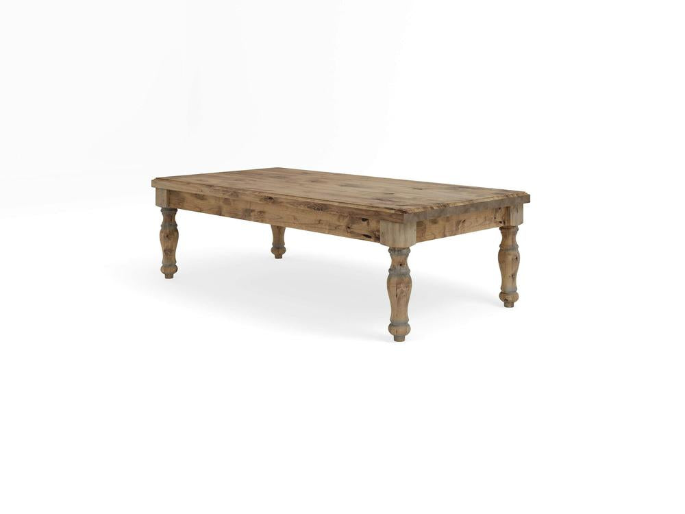 Abigail Coffee Table, Harvest Wheat on Alder, edge and grain detail