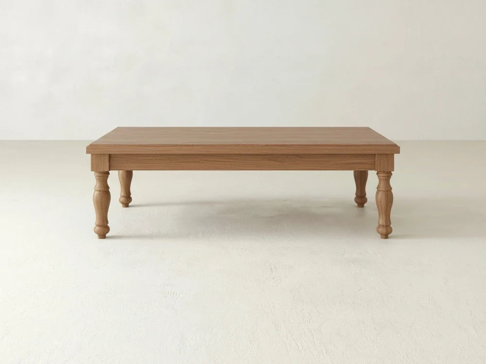 Abigail Coffee Table, Oat on Oak, main studio shot