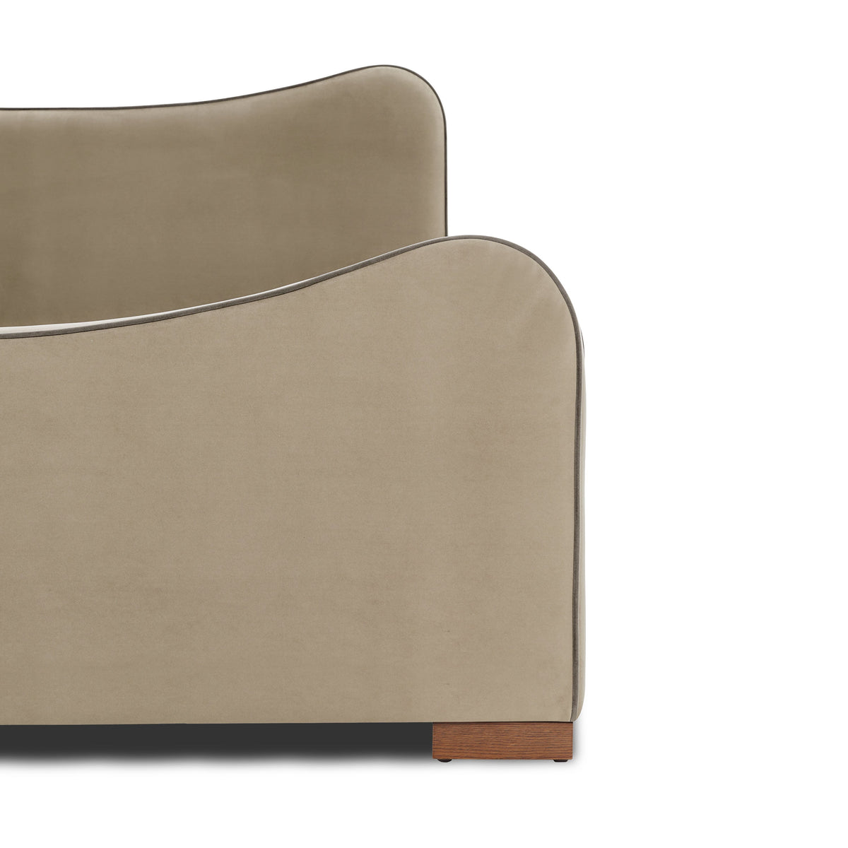 Adela Larch Bed, Serene Sand, King, joinery close up
