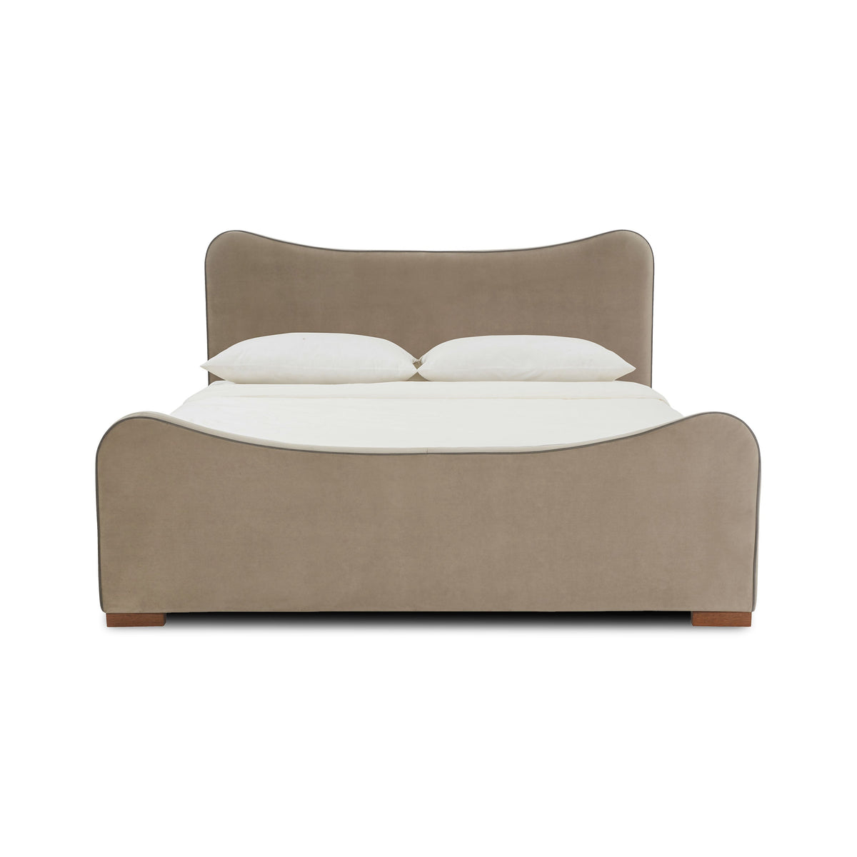Adela Larch Bed, Serene Sand, King, upholstery and fabric texture close up