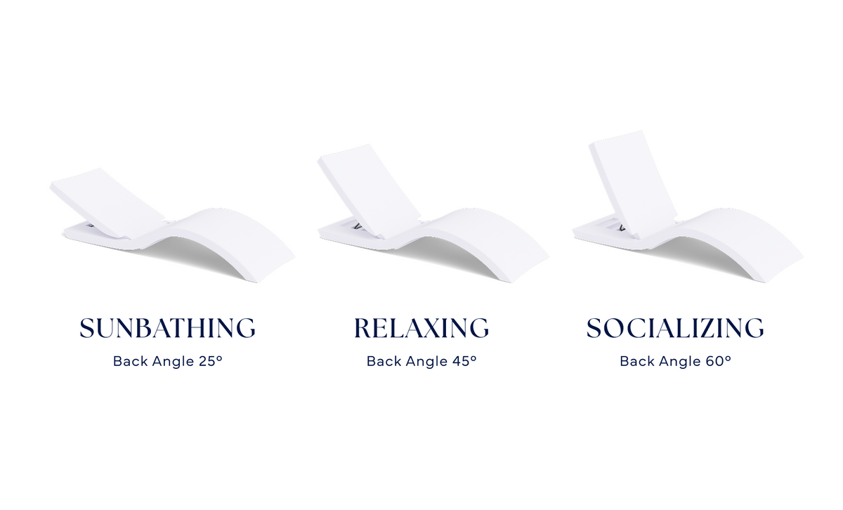 Adjustable Chaise, angled three quarter view