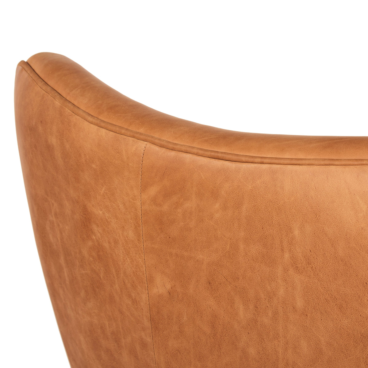 Aida Leather Lounge Chair, Cognac Tan, Single, seen from above