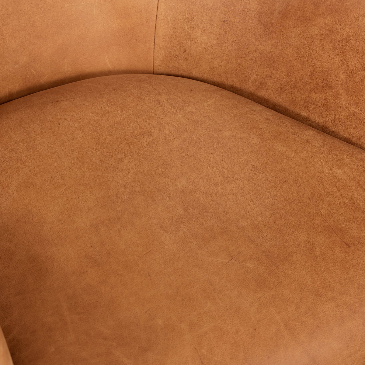 Aida Leather Lounge Chair, Cognac Tan, Single, second full front view