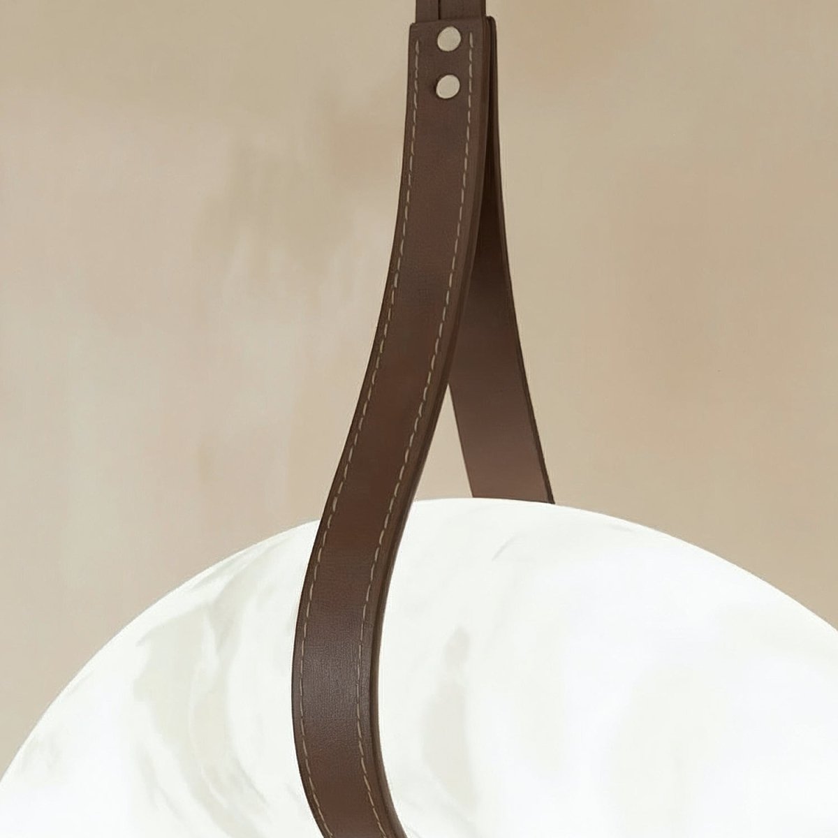 Aktis Alabaster Pendant Light, second angled view showing the silhouette