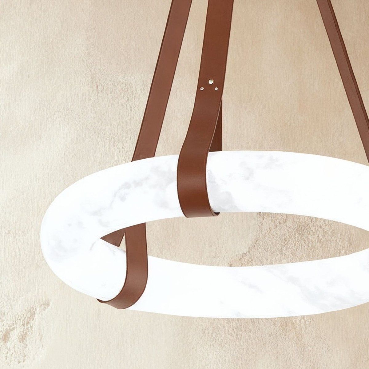 Aktis Alabaster Pendant Light, second shown in scale within a hallway