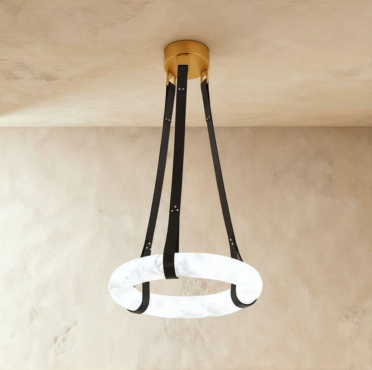 Aktis Alabaster Pendant Light, glow and light quality close up