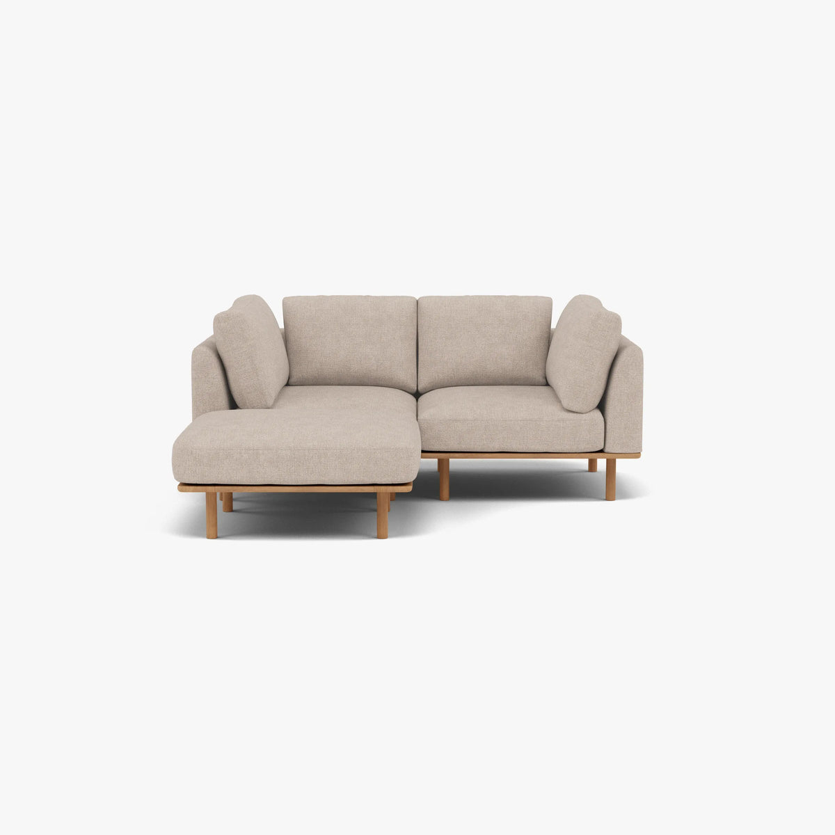 Anika Modular 2-Seater Chaise, Ivory Beige, arm and corner detail