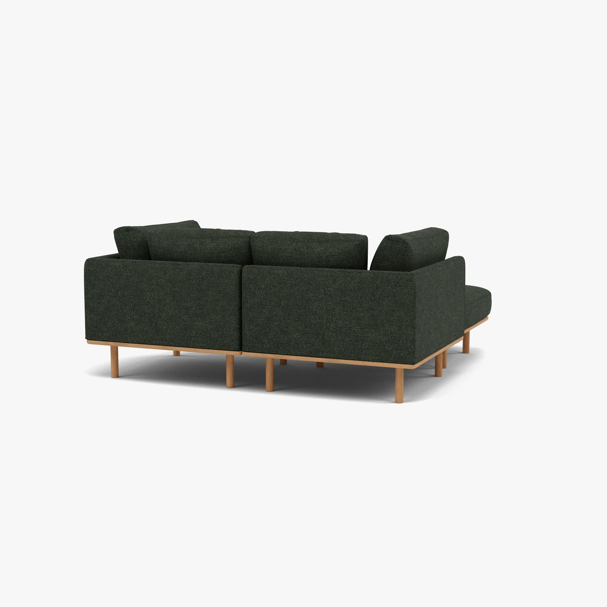 Anika Modular 2-Seater Chaise, Olive Green, arm and corner detail