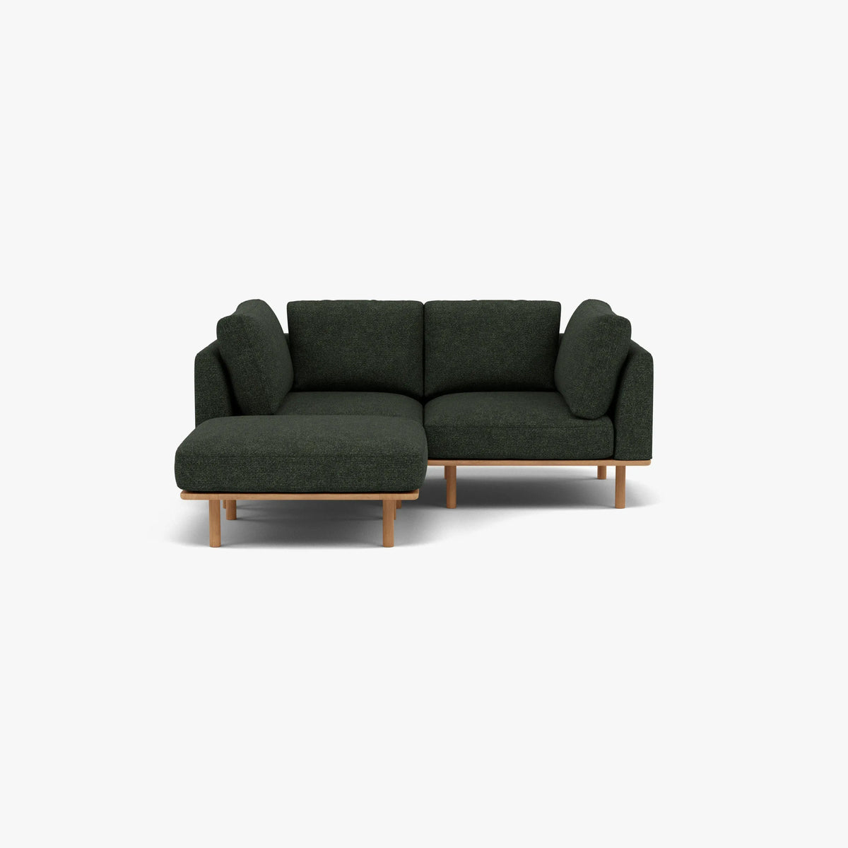 Anika Modular 2-Seater Chaise, Olive Green, seat and cushion detail