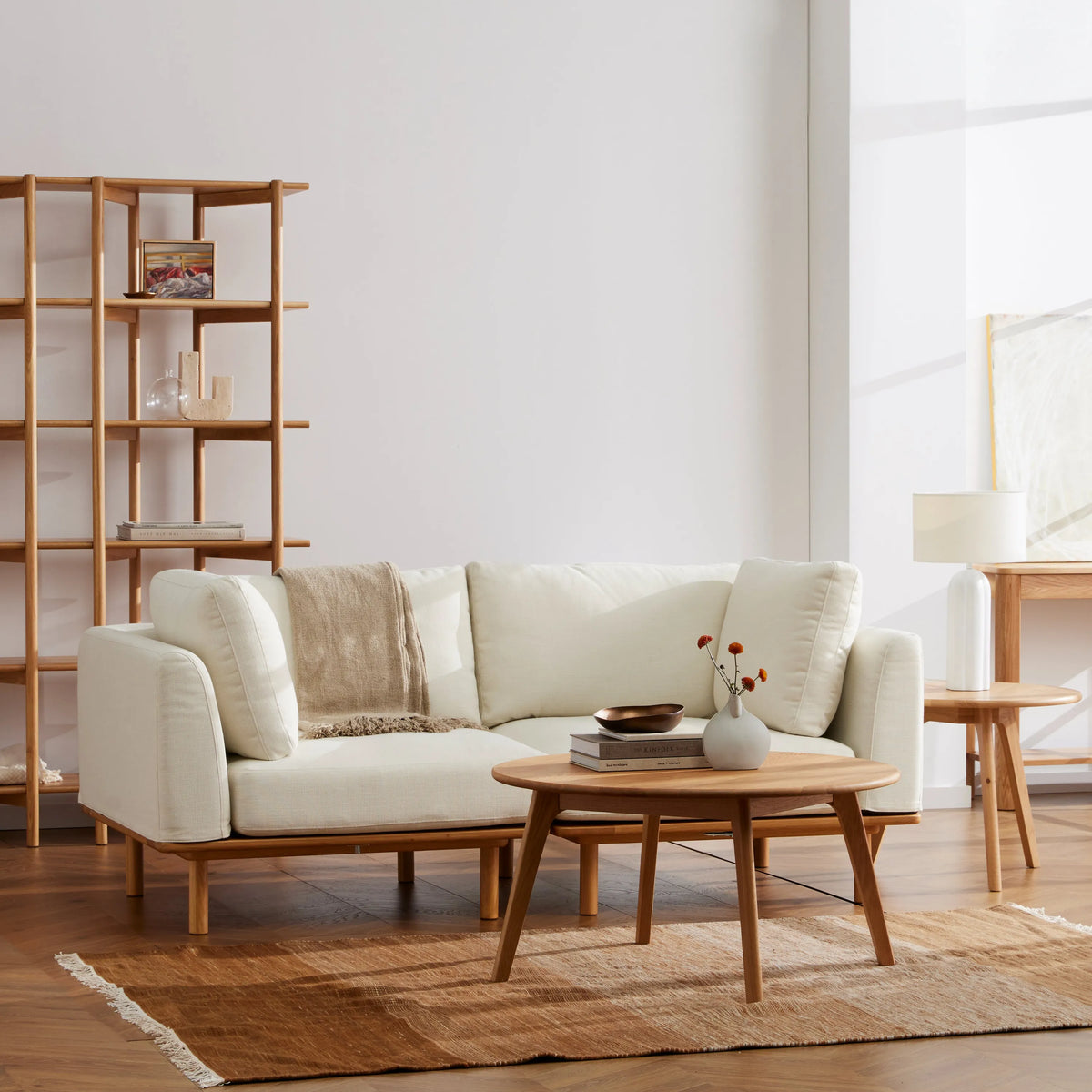 Anika Modular 2-Seater Sofa, Bone White, styled in a real room
