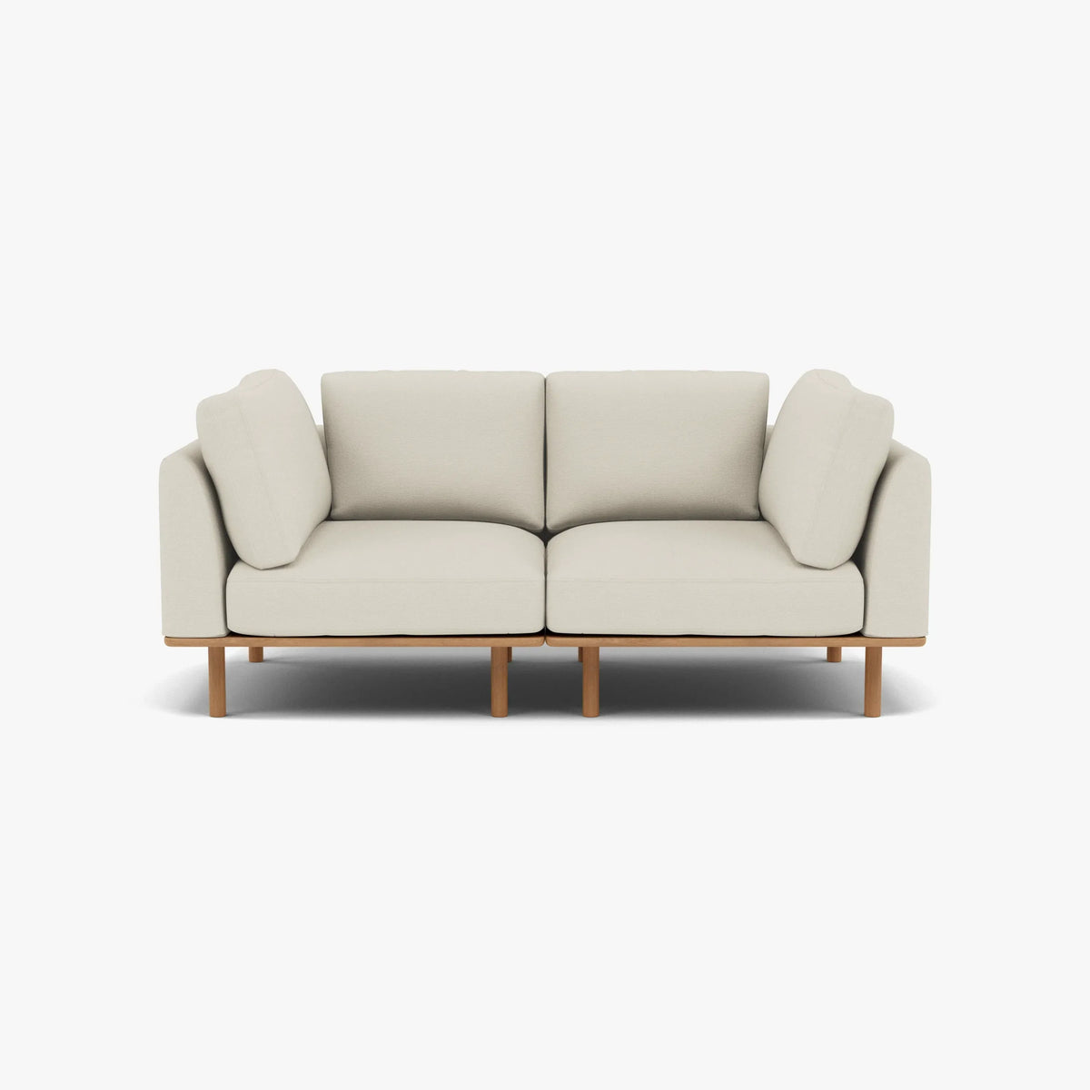 Anika Modular 2-Seater Sofa, Bone White, full length side view