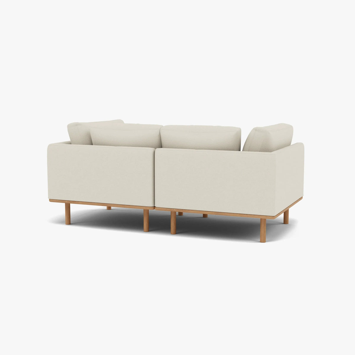 Anika Modular 2-Seater Sofa, Bone White, back and frame view