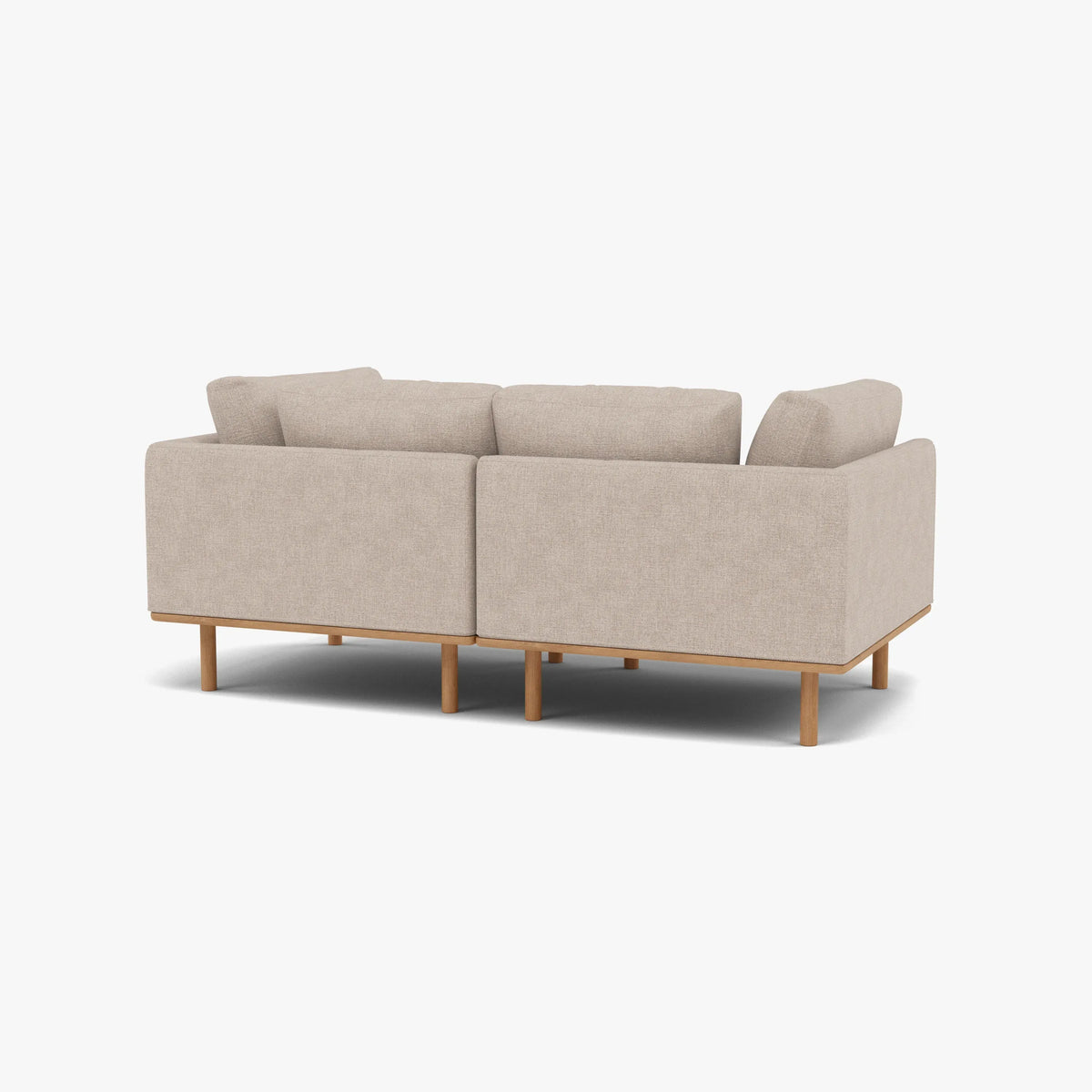 Anika Modular 2-Seater Sofa, Ivory Beige, styled with cushions