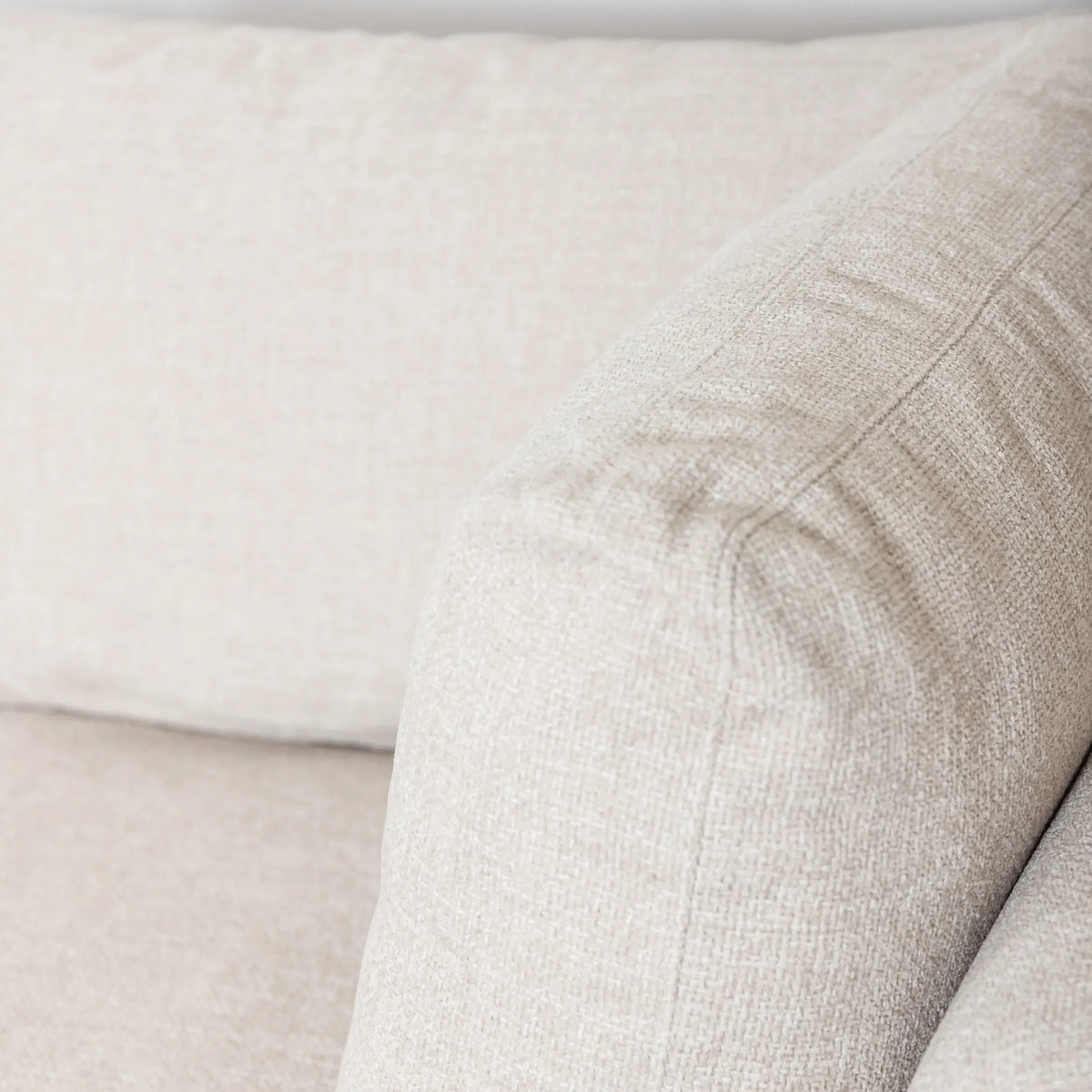 Anika Modular 2-Seater Sofa, Ivory Beige, arm and corner detail