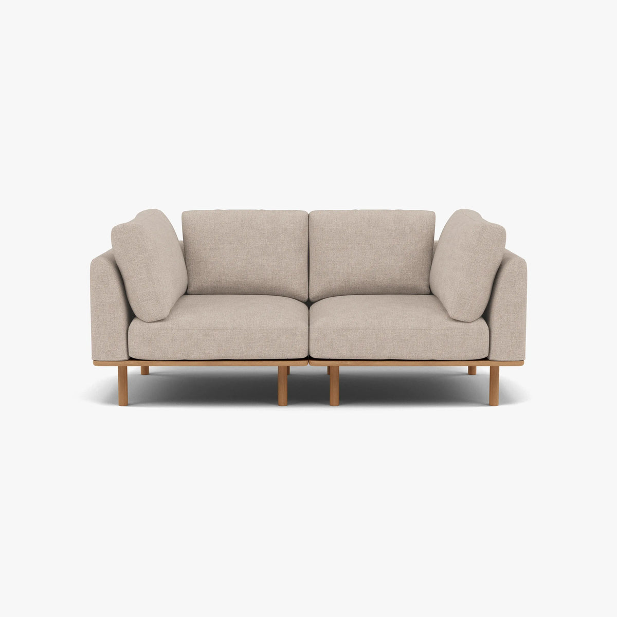 Anika Modular 2-Seater Sofa, Ivory Beige, angled three quarter view