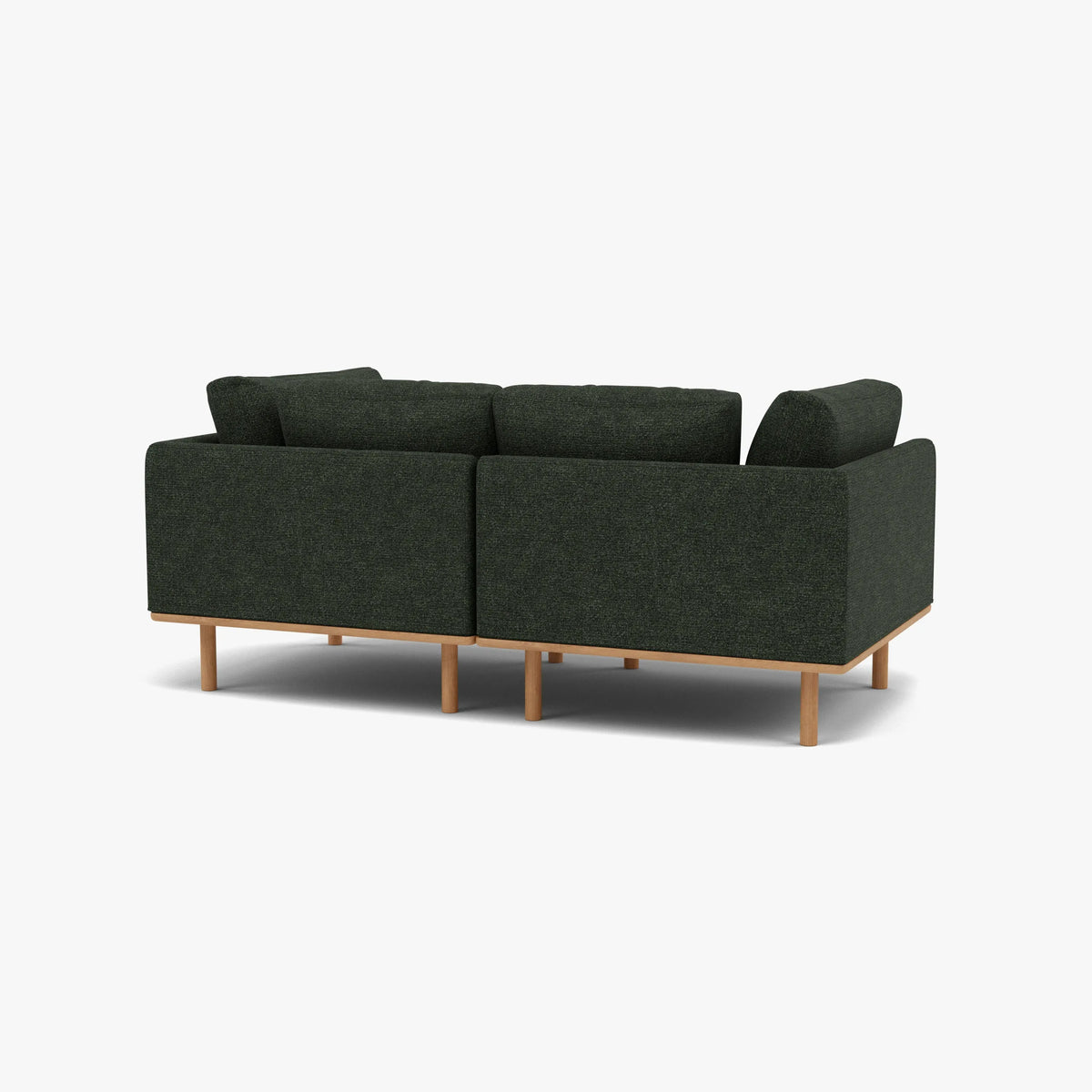 Anika Modular 2-Seater Sofa, Olive Green, back and frame view