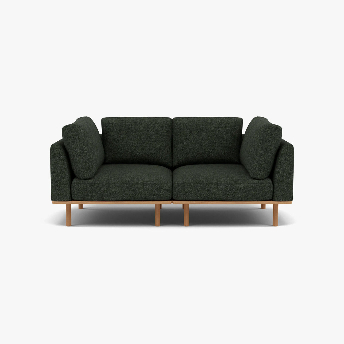 Anika Modular 2-Seater Sofa, Olive Green, full length side view