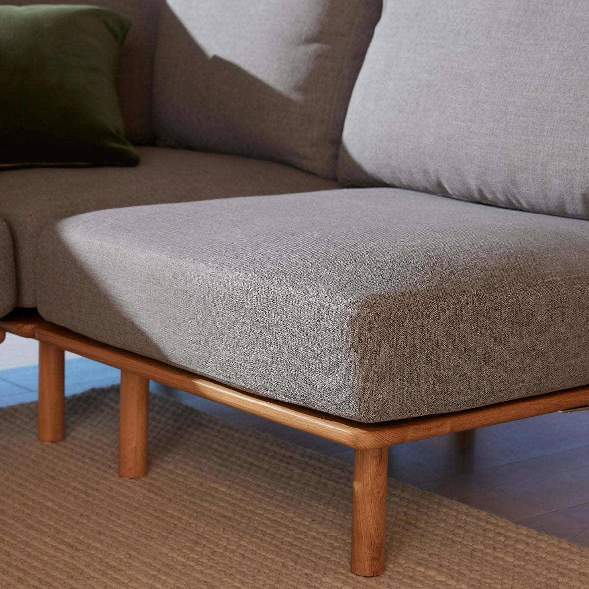 Anika Modular 2-Seater Sofa, Steel Gray, fabric texture close up