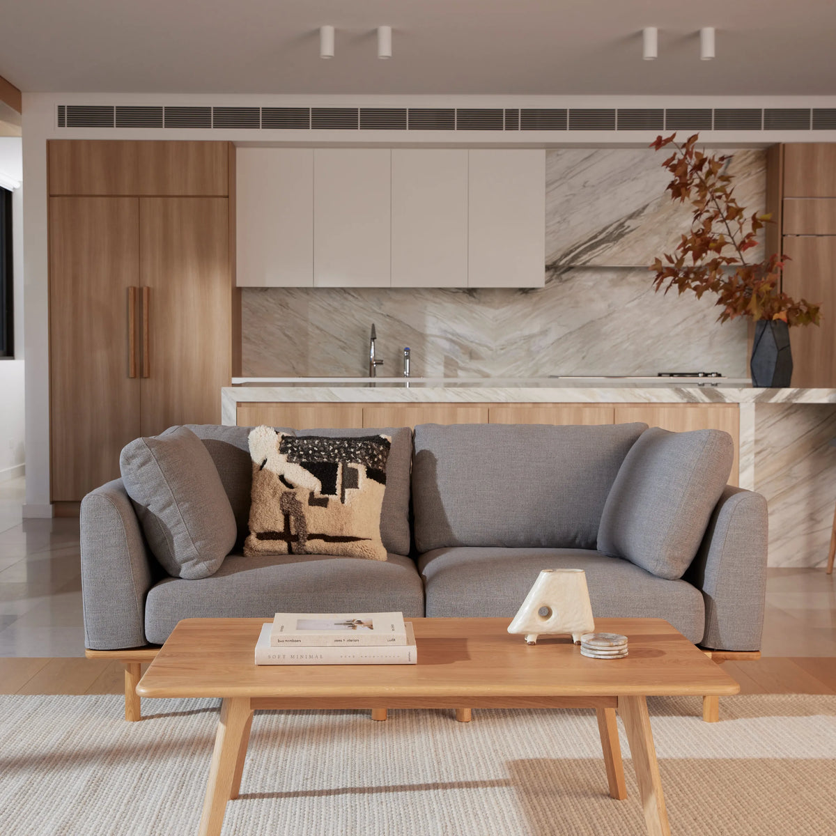 Anika Modular 2-Seater Sofa, Steel Gray, styled in a real room